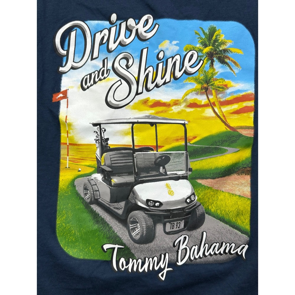 Tommy Bahama Mens Navy Blue Drive and Shine Golf Cart‎ T Shirt XL